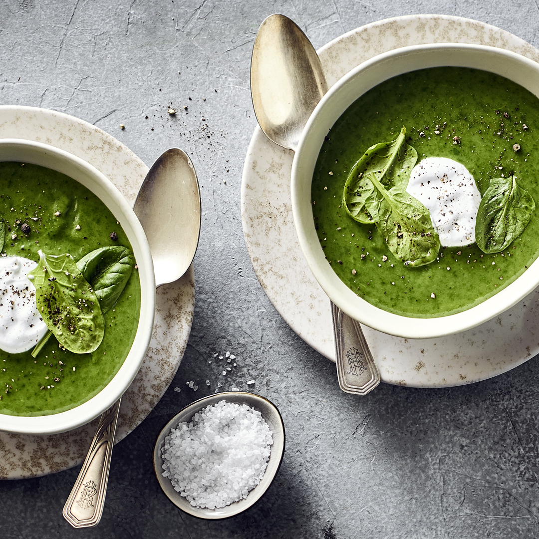 Spinatcreme-Suppe mit Kokosmilch