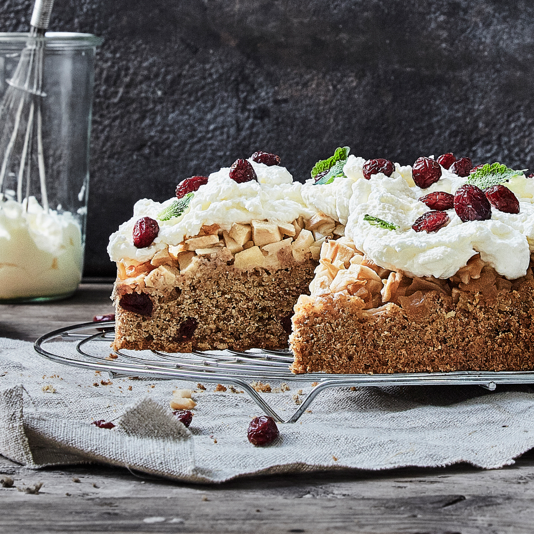 Apfeltorte mit Cranberries