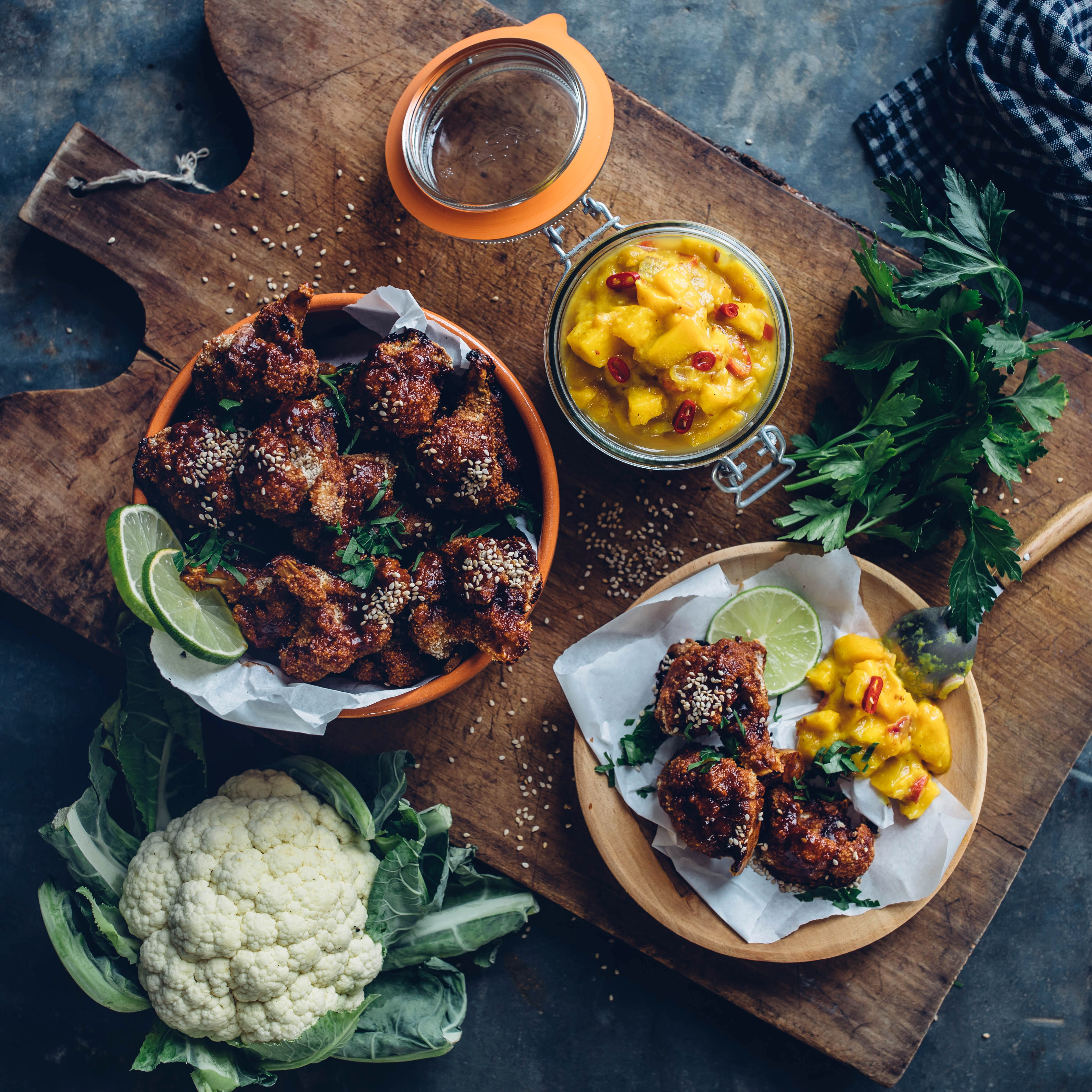 EDEKA Blumenkohl-Wings mit Mango-Chutney 