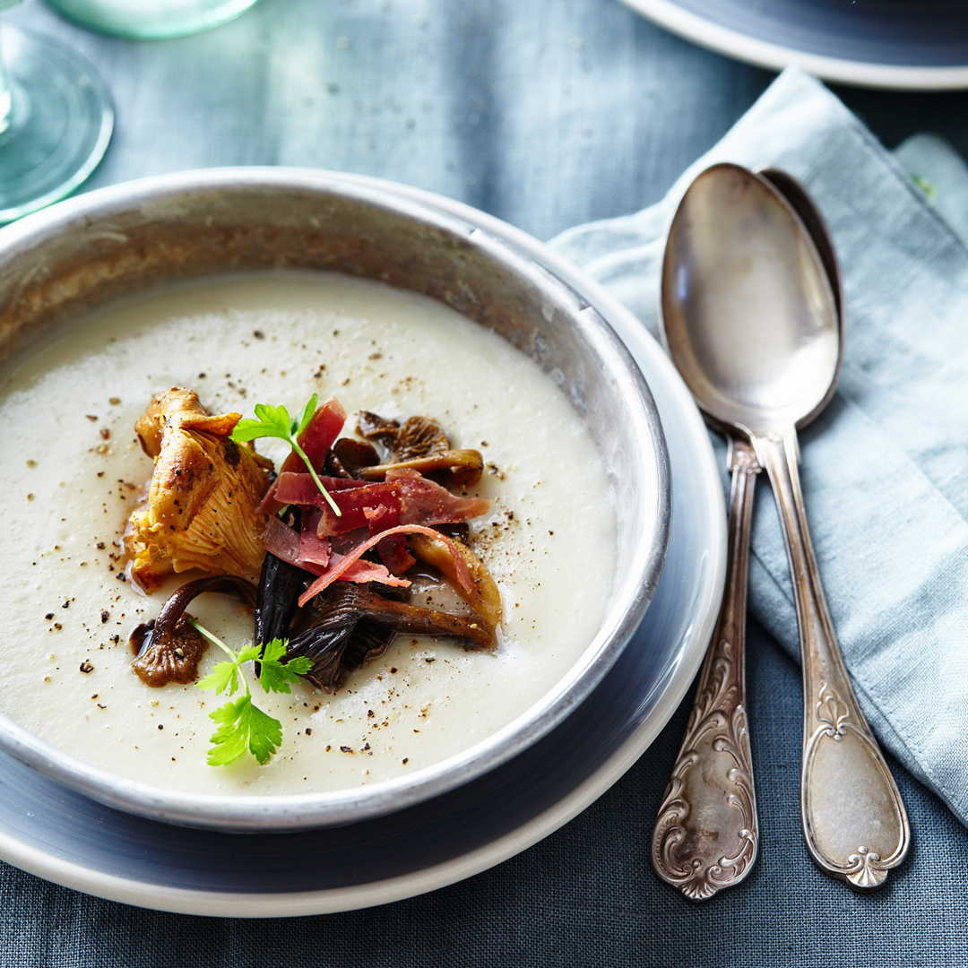 Blumenkohl-Waldpilz-Suppe