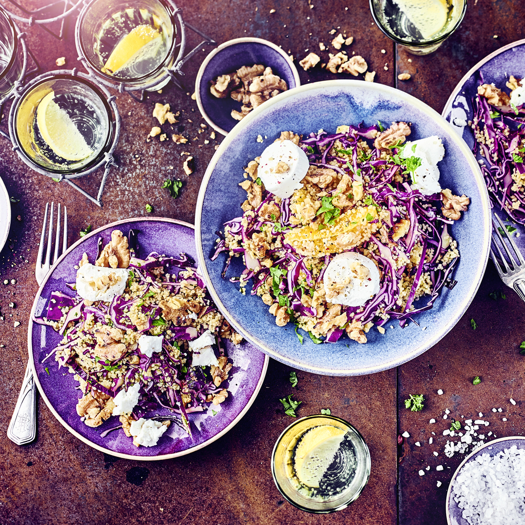 Couscous-Salat mit Rotkohl