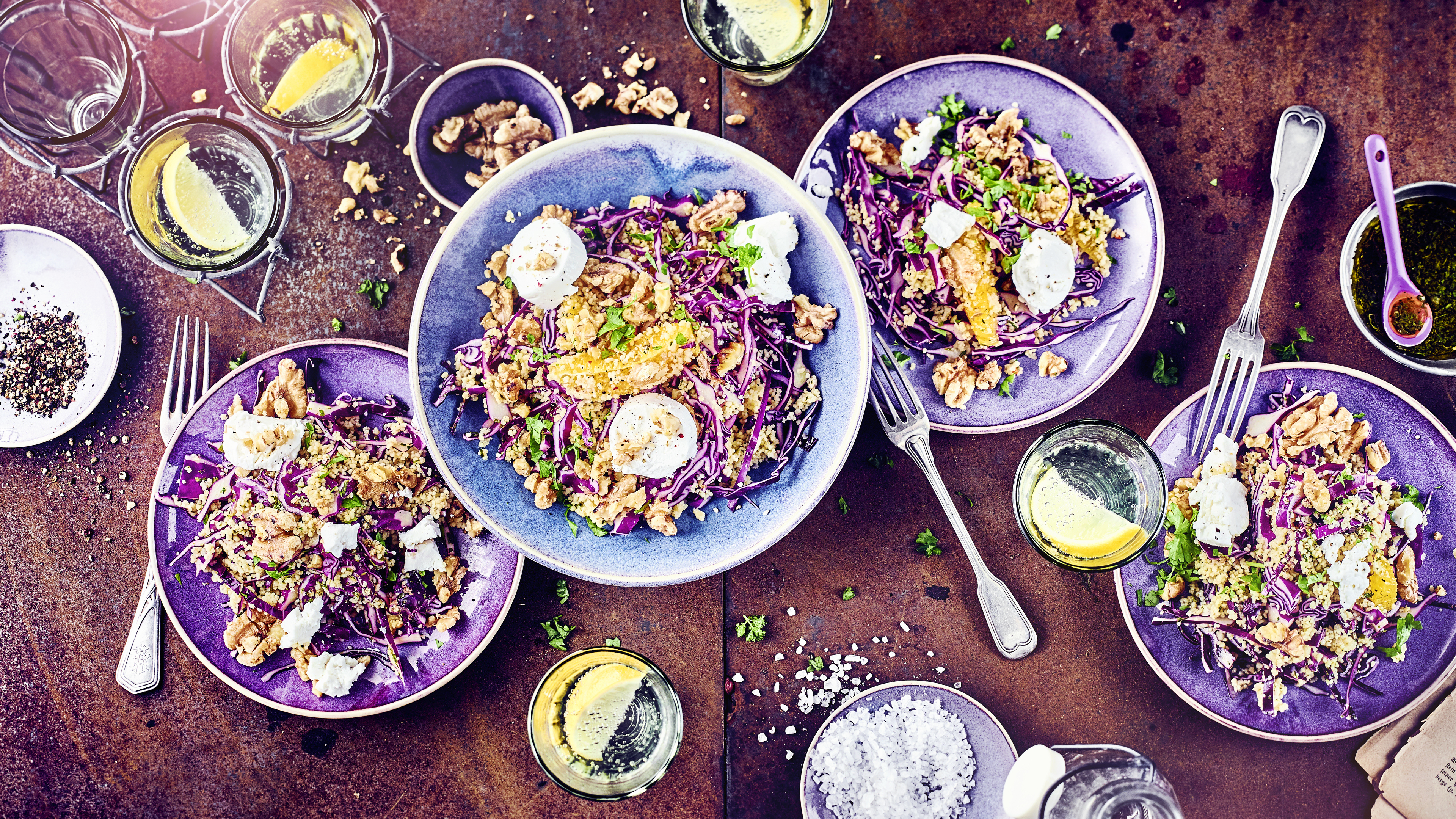 Couscous-Salat mit Rotkohl