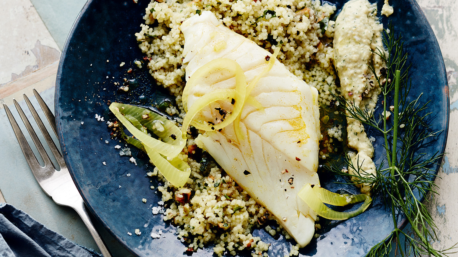 Kabeljaufilet mit Couscous