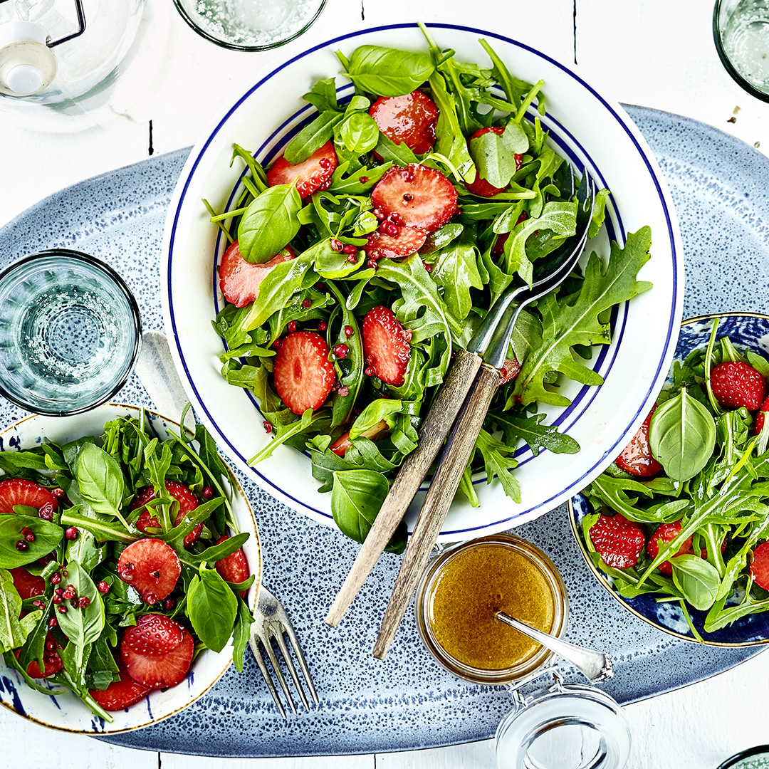 Rucola-Salat mit Erdbeeren