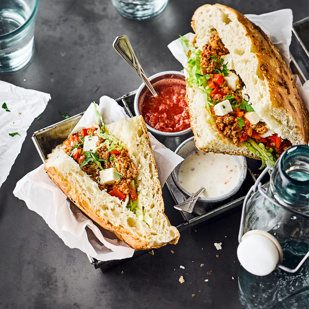 Fladenbrot mit Hackfleisch