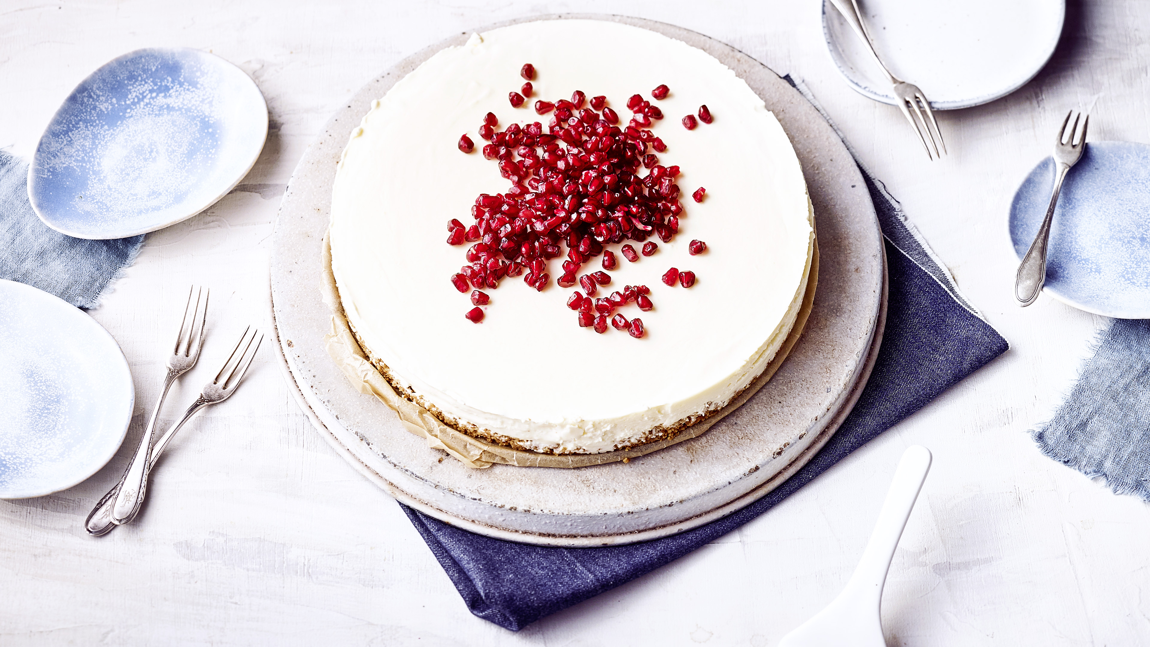 Käsekuchen mit Granatapfel