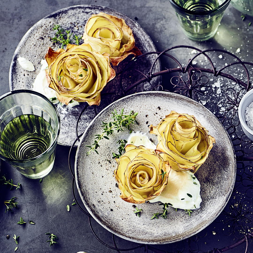 Kartoffelrosen mit Sour-Cream