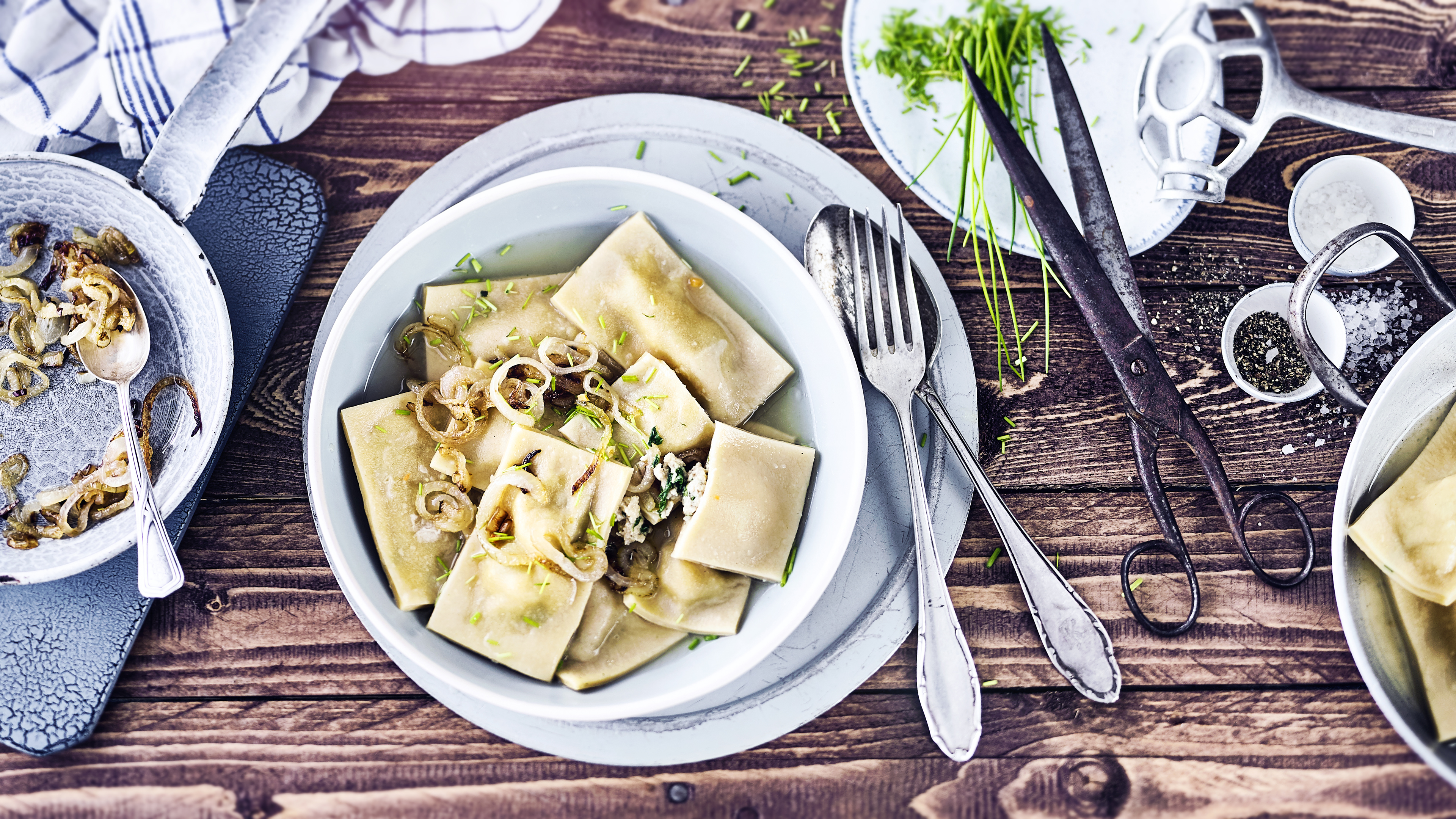 Maultaschen sind eine beliebte Einlage bei Suppen.