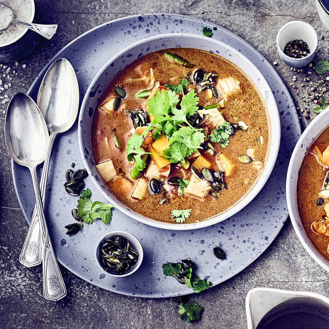 EDEKA Kürbis-Süßkartoffel-Eintopf mit Kokosmilch Rezept