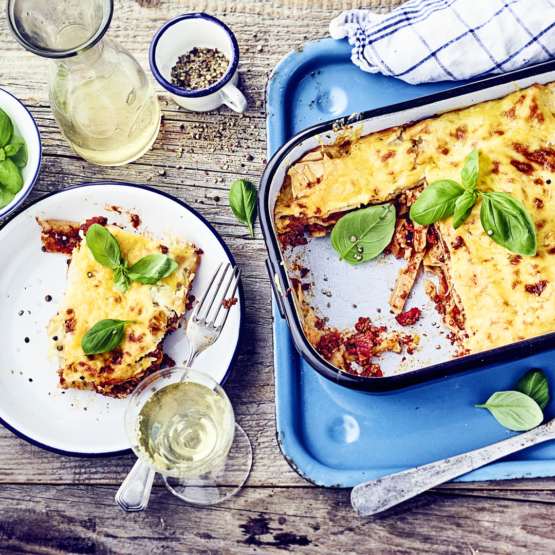 Lasagne mit Basilikum