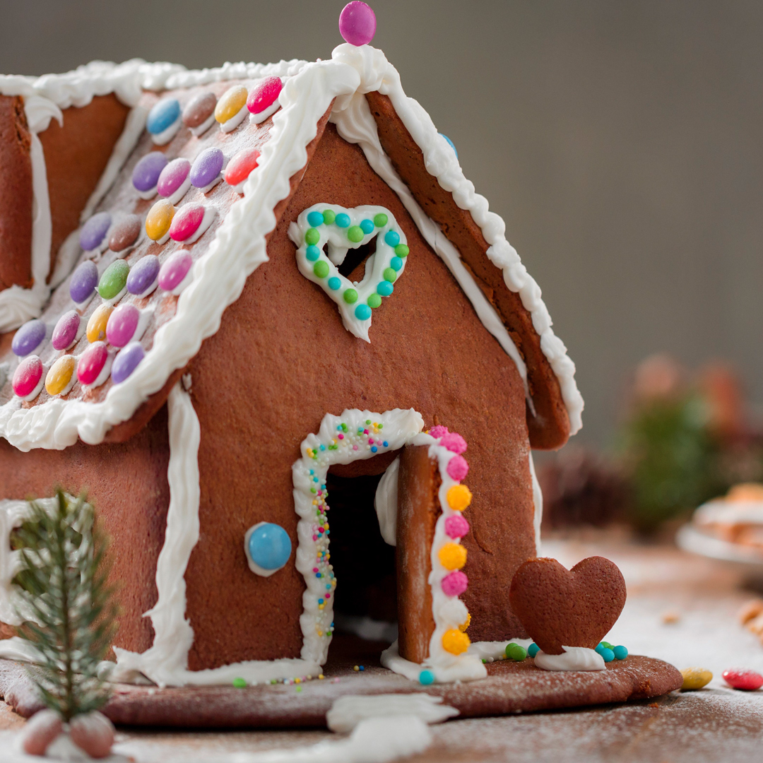 Selbstgemachtes Lebkuchenhaus