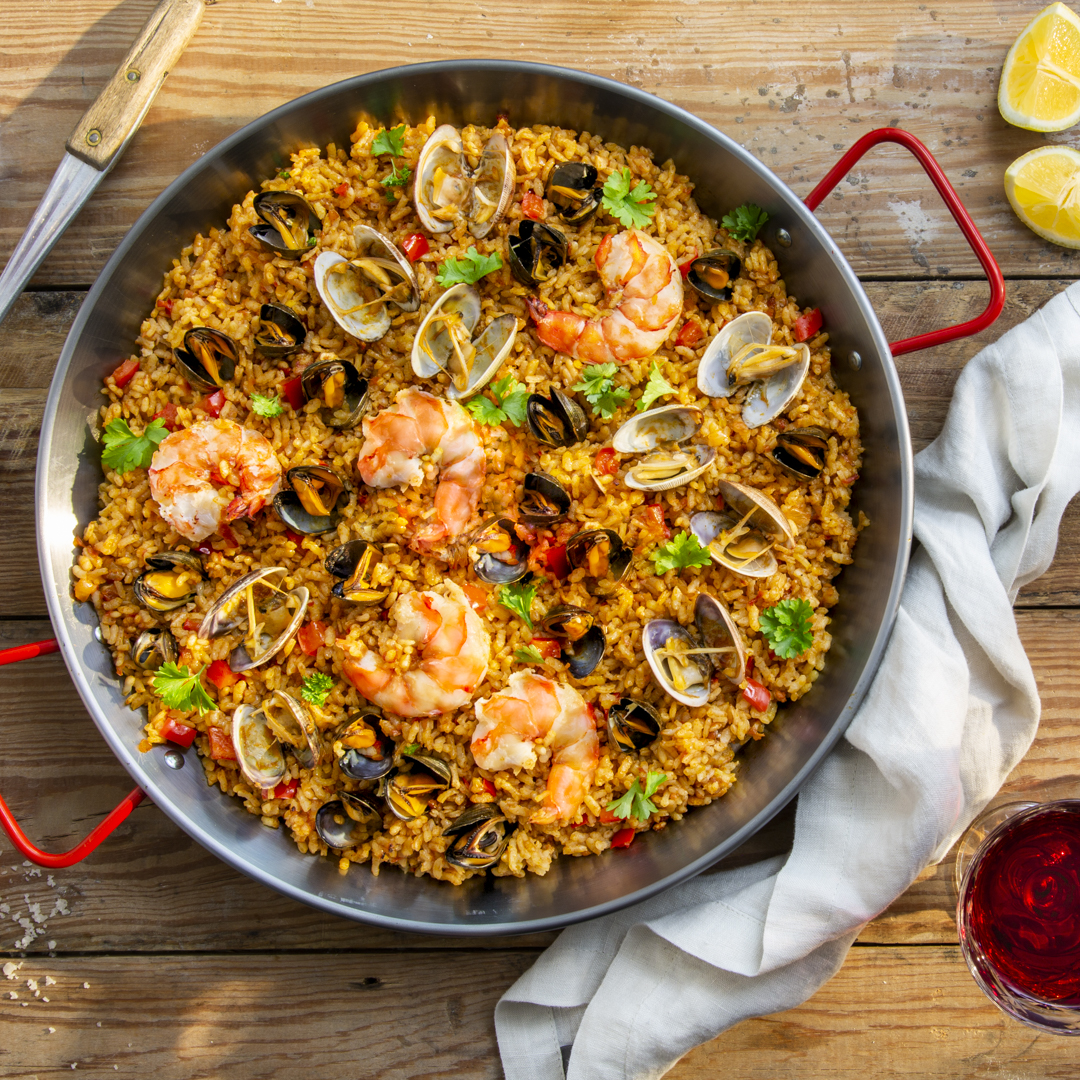 Paella mit Meeresfrüchten