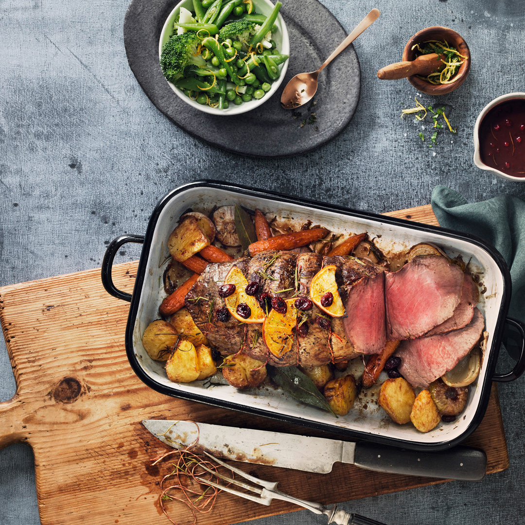 EDEKA Rinderbraten mit Cranberries und Clementinen Rezept