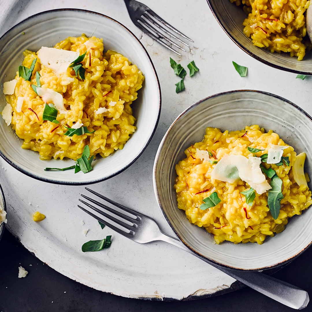 Safranrisotto mit Weißwein