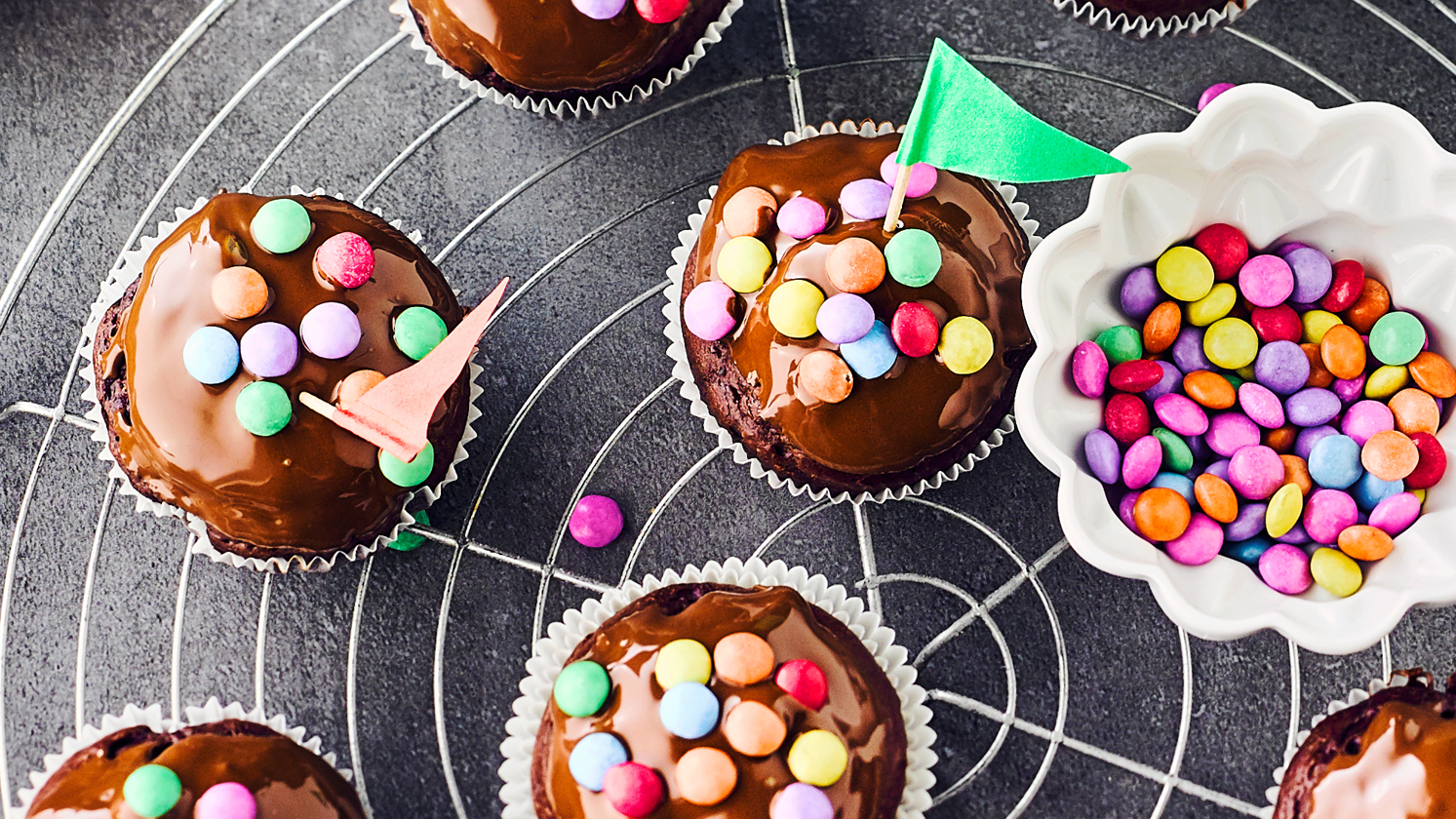 Bunte Smarties Muffins