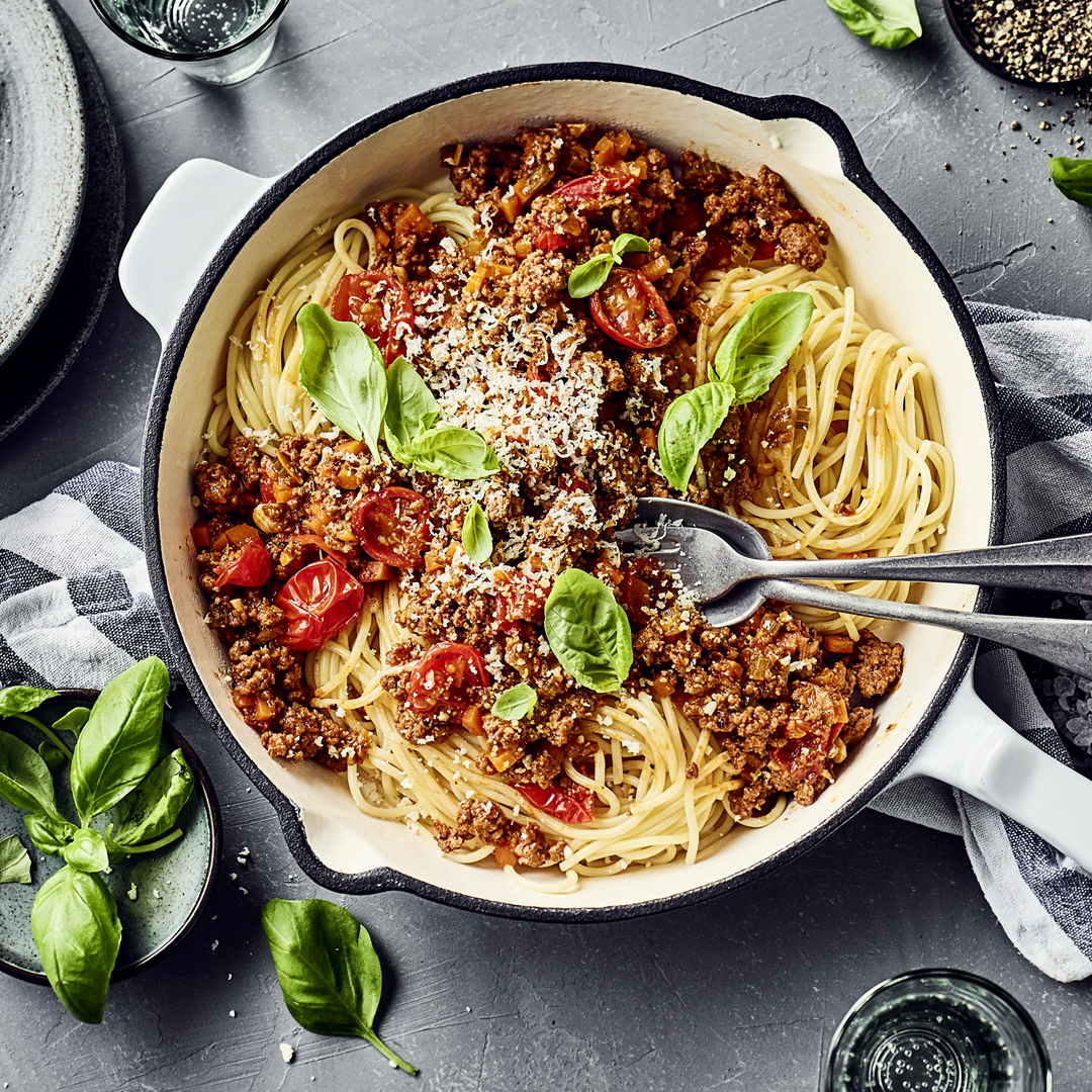 Spaghettipfanne mit Hackfleisch