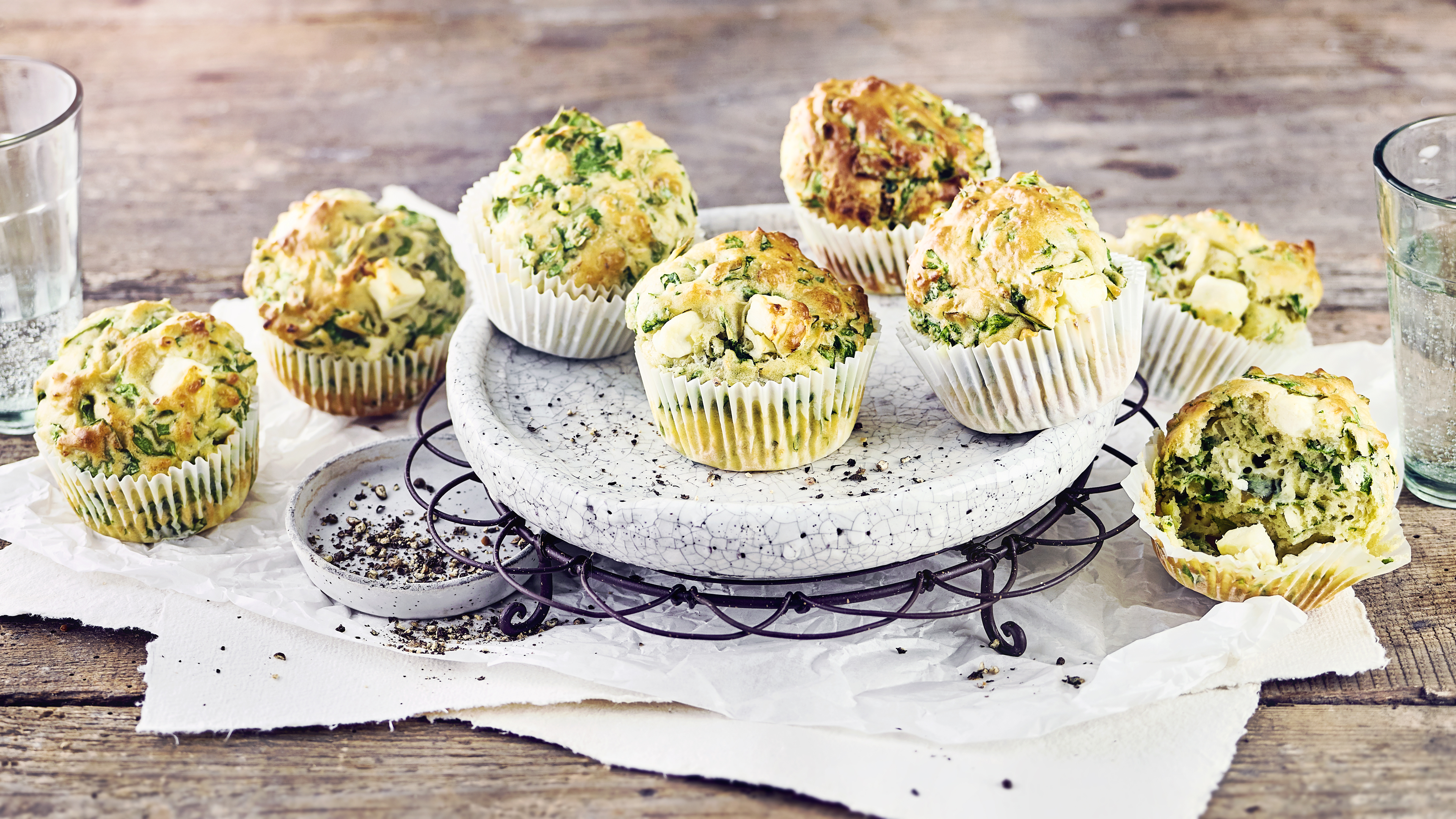 Spinat-Feta-Muffins