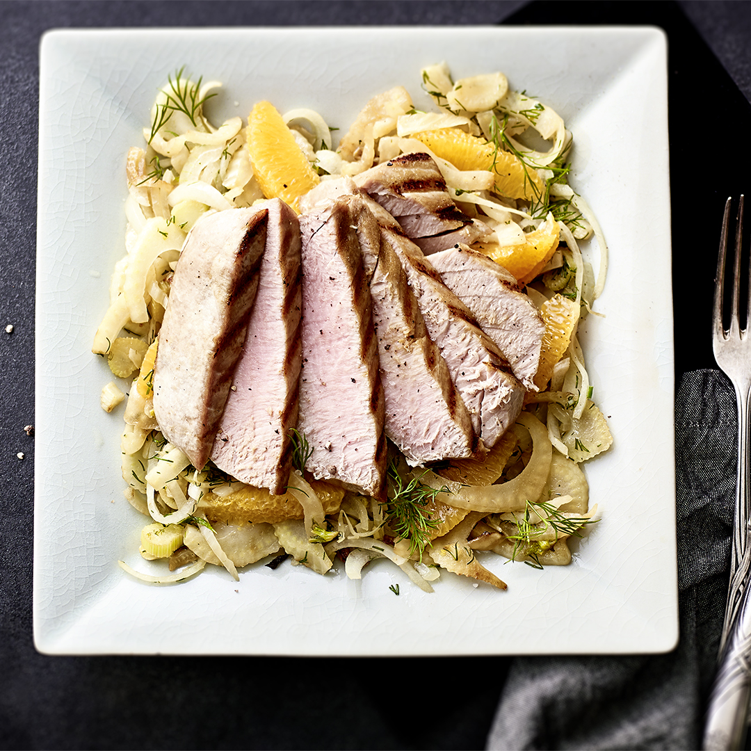 Thunfischsteak auf Fenchel 