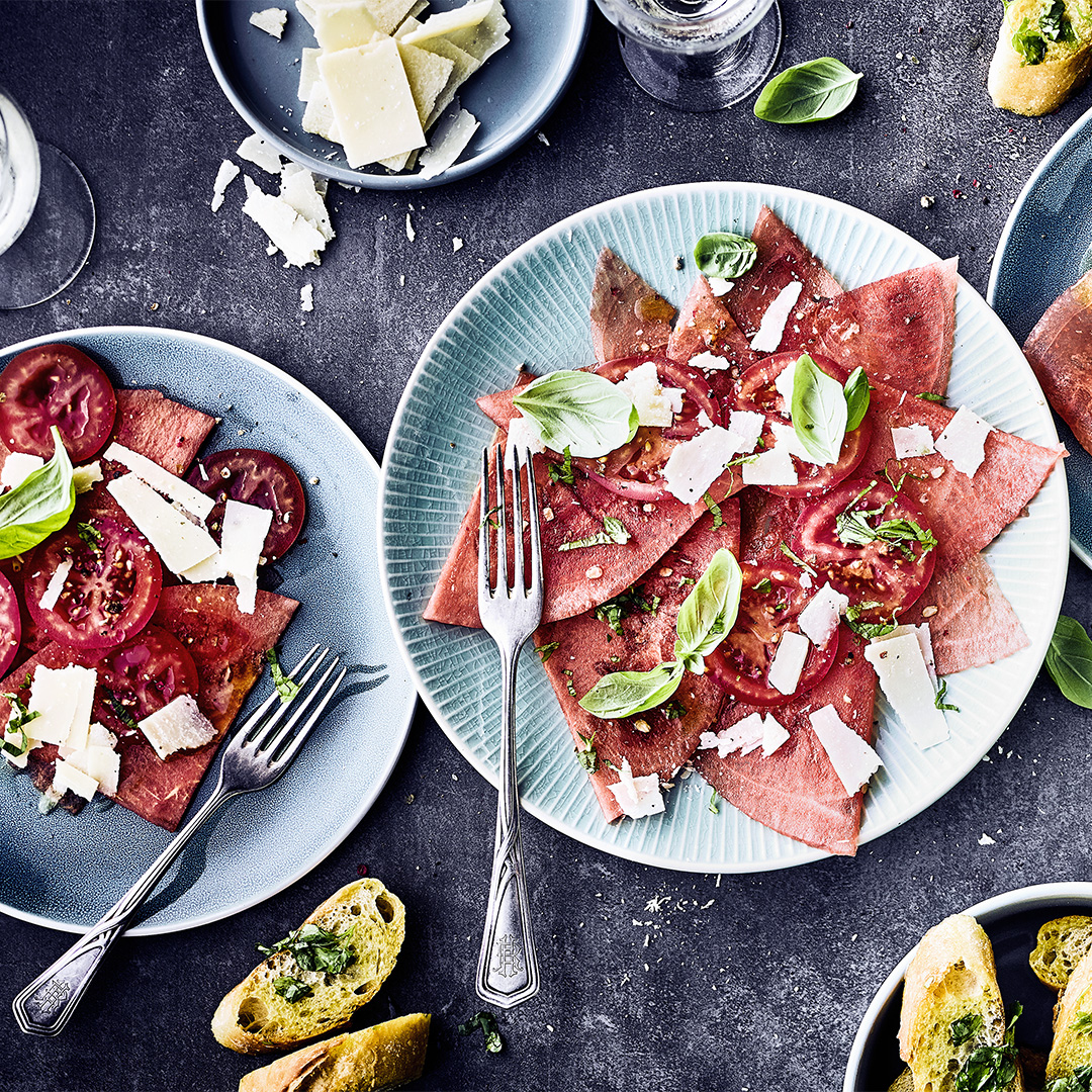 Tomaten-Melonen-Carpaccio