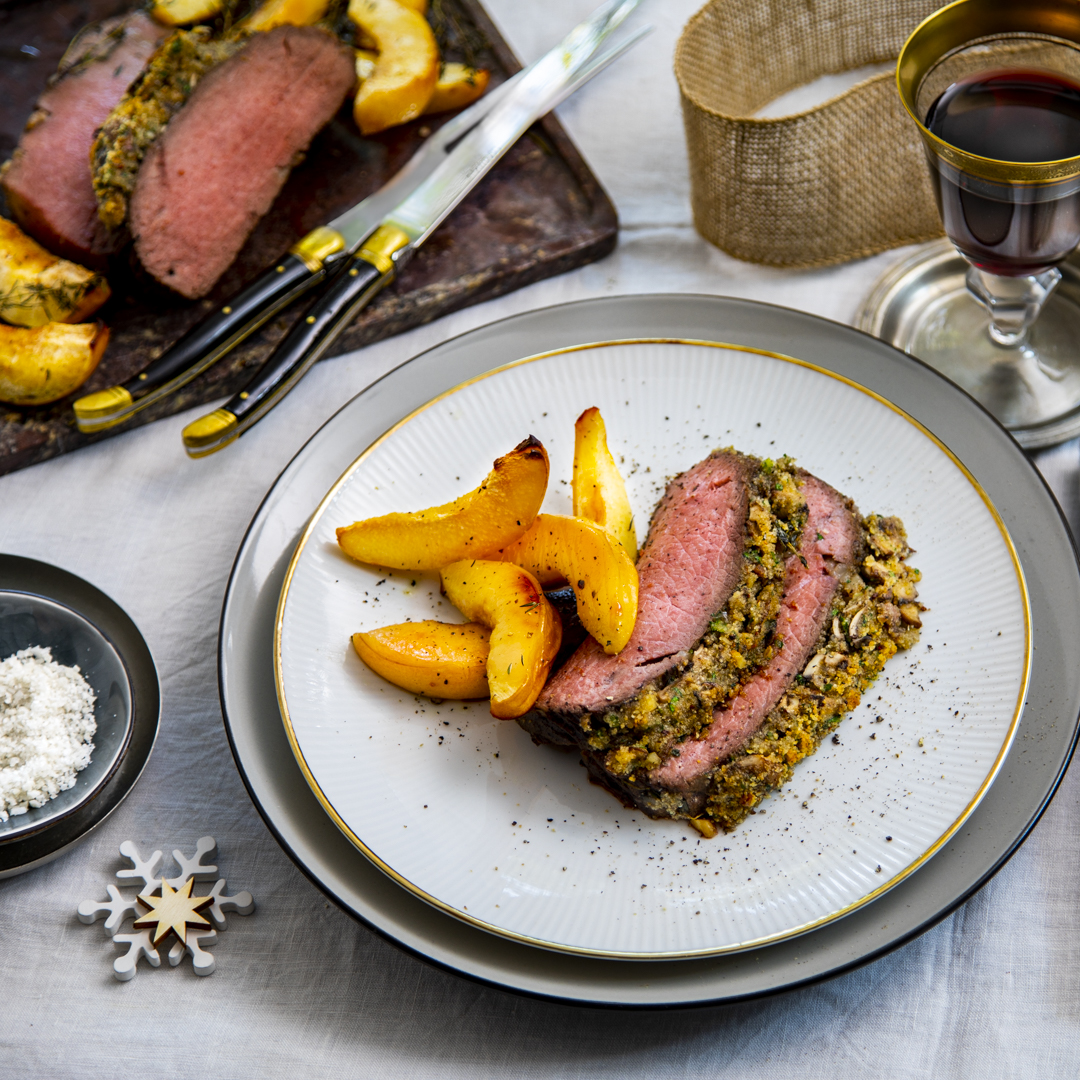 Weihnachtsbraten mit Quitten