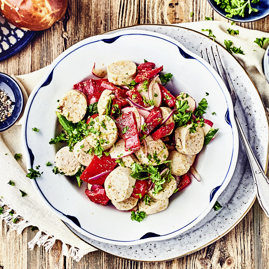 Bayerischer Weißwurstsalat