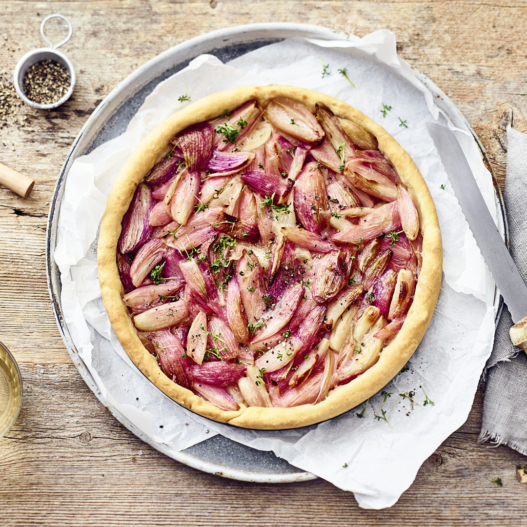 Zwiebelkuchen mit Schalotten