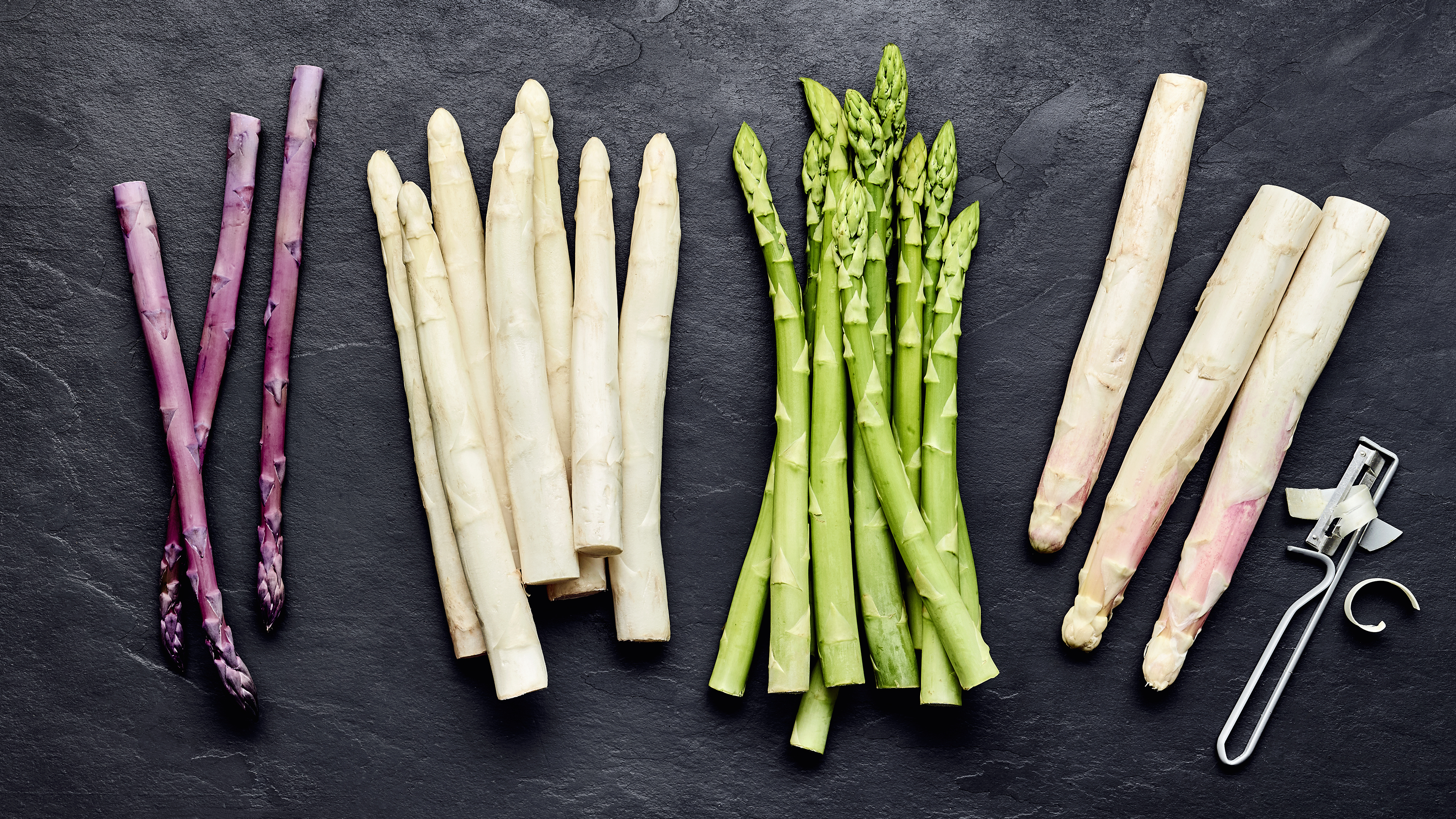 Unterschied zwischen grünem, weißem und violettem Spargel