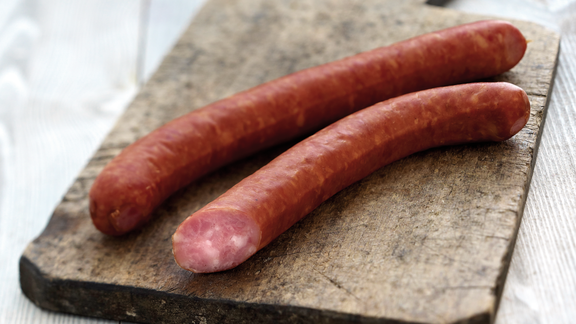 In der Krakauer Wurst dominieren geschmacklich Kümmel und Majoran. 