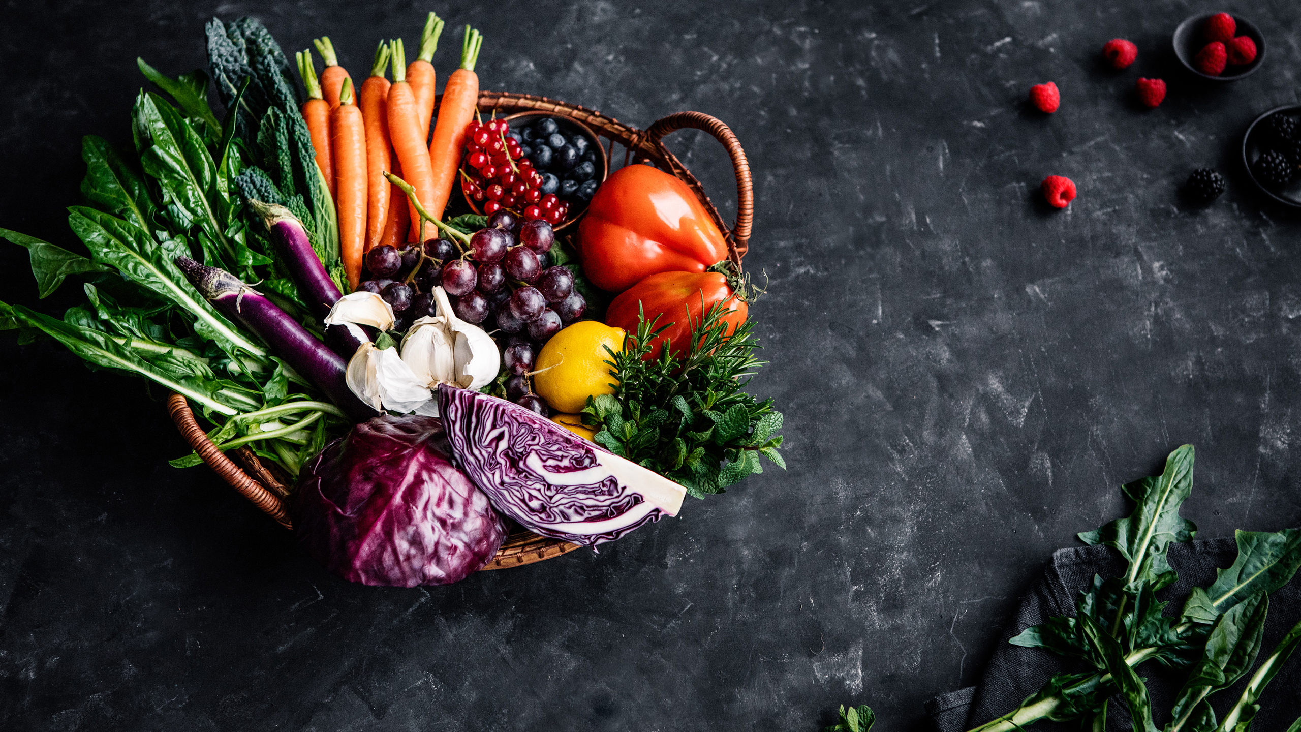 Buntes Gemüse in der Ernährung