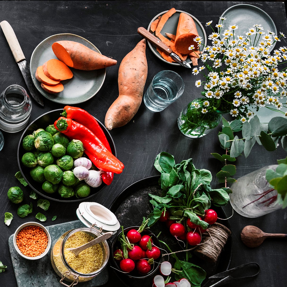 Buntes Gemüse in der Ernährung