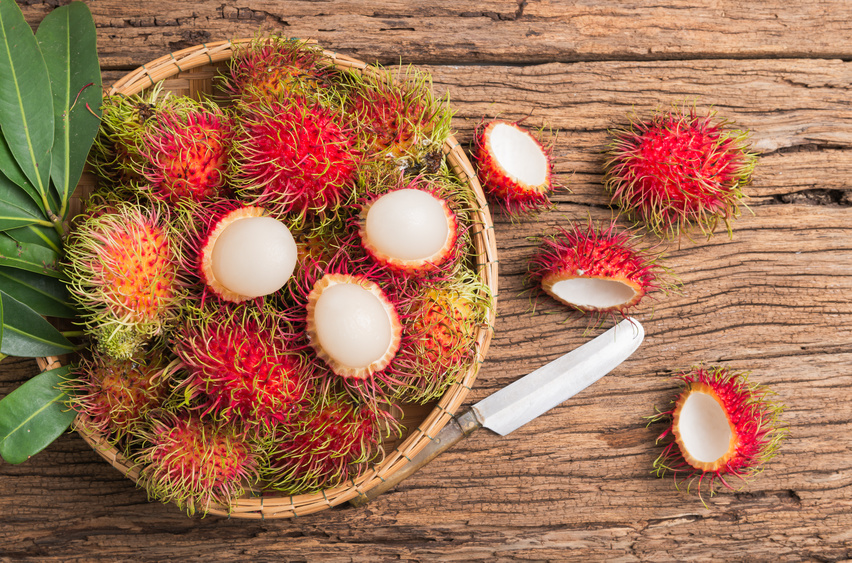 Die Rambutan ähnelt geschmacklich ihrer Verwandten Litschi. 